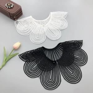 우아한 진주 단추 분리형 가짜 칼라 솔리드 컬러 통기성 거짓 칼라 목도리 어깨 랩 레이스 분리형 칼라