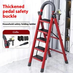 조정 가능한 지그재그 접이식 사다리 3 4 5 6 단계 두꺼운 탄소강 엔지니어링 사다리 가정과 정원을위한 안정적인 등산 도구