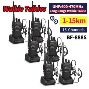 6개입 바오펑 888S 월퍼포레이티드 무전기 UHF 듀얼 밴드 라디오 바오펑 888S UHF 400-470Mhz 16채널 근거리 무선 통신기
