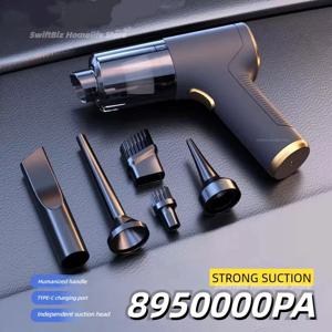 샤오미 미지아 무선 차량용 진공 청소기, 1290000Pa 흡입 및 블로우, 2 in 1 휴대용 핸드헬드, 가정 및 자동차 이중 사용, 미니 진공 청소