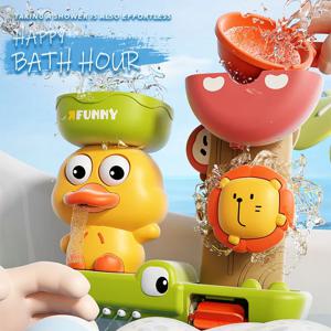 오리/꽃 모양 아기 목욕 장난감 놀이 물 사자 Waterwheel 어린이 재미 샤워 욕조에 흡입 컵 아이 선물