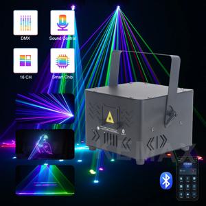 무선 3W 5W 레이저 라이트 큐브 블루투스 안드로이드/iOS APP 제어 RGB 3D 애니메이션 프로젝터 DMX 디스코 파티 조명 DJ 무대