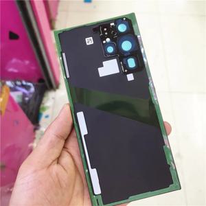 삼성 갤럭시 S22 울트라 유리 뒷면 커버 수리용 후면 하우징 배터리 도어 케이스 + 카메라 렌즈 스티커 교체