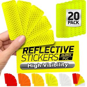 헬멧 자동차 안전 경고 반사 스티커 방수 PVC 높은 가시성 경고 스트립 야간 안전 프레임 반사판 스티커