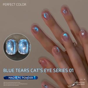 퍼펙트 컬러 블루 티어즈 캣아이 시리즈, 3가지 색상 1개/3g 독특한 블루 컬러와 마그네틱 파우더, 몽환적이고 로맨틱한 느낌을 선사합니다