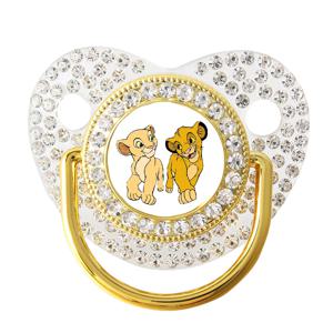 투명 골드 스탠드 젖꼭지 만화 애니메이션 신생아 실리콘 젖꼭지 블링 아기 젖꼭지 BPA 프리 아기 Chupeter 0-24 개월