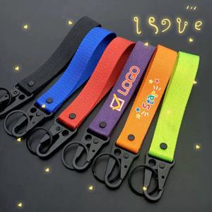 맞춤형 로고 키체인 손목 스트랩 독수리 부리 리본 체인 배낭 개인 맞춤형 키링 오토바이 웨빙 랜야드 키링
