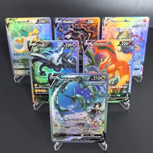 DIY PTCG 포켓몬 컬렉션 카드 Charizard Rayquaza Lugia Giratina V 자체 제작 카드 클래식 게임 애니메이션 카드 선물 완구