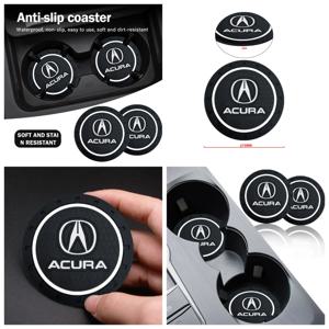 아큐라 RL 인테그라 ILX TL TLX MDX RDX CL CSX RSX ZDX TSX 용 2개 자동차 내열 코스터 실리카겔 물컵 슬롯 먼지 패드