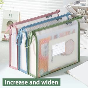 HUAJIE EVA 지퍼가 달린 과목 파일 가방, 투명 A4 학교 숙제 및 시험 용지 보관 가방, 두꺼운 학생용 서류 가방