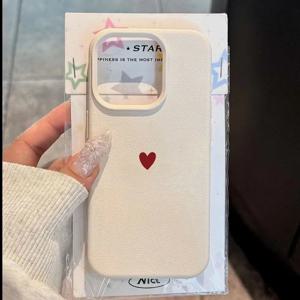 심플 레드 러브 하트 소프트 TPU 폰 케이스 (아이폰 17 에어, 16, 14, 13, 12, 11 Pro Max, 7, 8 Plus, 아이폰 16E, 15 Pro 호환)