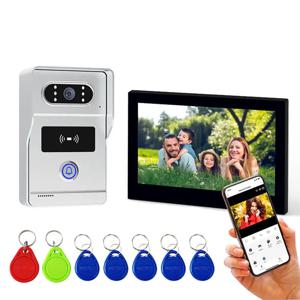 7인치 TFT 모니터 투야 앱 2MP 투와이어 인터콤 비디오 도어폰 IP 도어벨 RFID 도어 액세스 컨트롤 시스템