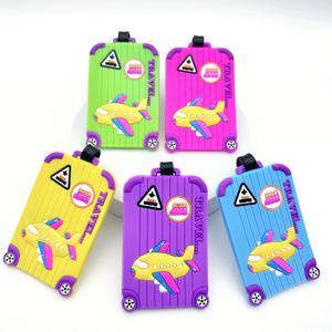 PVC 소프트 러버 러기지 태그 애니메이션 만화 실리콘 행 태그 러기지 행거 보딩 패스 카드 커버