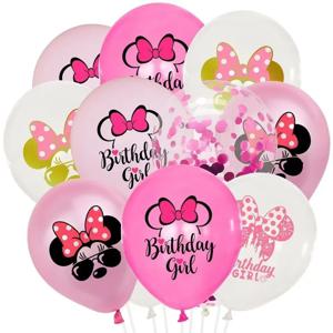 12PCS 디즈니 미니 만화 애니메이션 풍선 생일 파티 휴일 장식 선물 크리스마스 게임 파티 풍선 장난감 상품