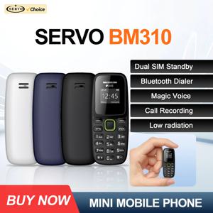 SERVO BM310 미니 기능성 휴대폰 듀얼 SIM 대기 통화 녹음 매직 보이스 블랙리스트 MP3 플레이어 2G 초소형 버튼 휴대폰