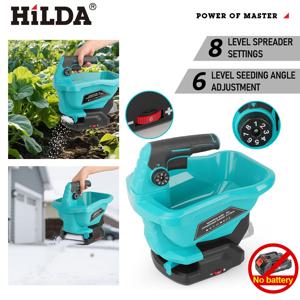 힐다 전동 파종기 6단계 핸드헬드 자동 비료 살포기 충전식 정원 전동 공구 농업용 대용량