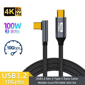 5A 100W USB C 3 Gen2 10Gbps 케이블 유형 C ~ C 4k 60Hz 비디오 케이블 QC4.0 3.0 MacBook Pro 용 고속 충전 케이블 Samsung Xiaomi