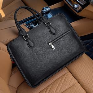 새로운 서류 가방 천연 가죽 메신저 럭셔리 브랜드 남성 가방 남성용 가방 서류 가방 최상급 소가죽 캐주얼 숄더 브라운 14인치