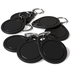 NFC 태그 Ntag215 검정색 키체인 재기록 가능한 NFC 명함 프로그래밍 가능 504바이트 메모리, 안드로이드 및 아이폰과 호환 가능