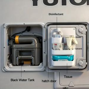 벽걸이형 화이트 카세트 선반 박스 (모터홈 RV 화장실 칸막이 도어 수납 선반 포켓, 카라반 RV 액세서리) 1개