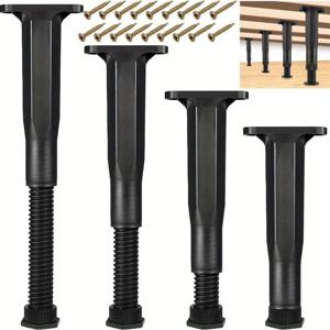 4PCS 조정 가능한 침대 프레임 지지 다리, 침대, 소파, 책상, 옷장용 헤비 듀티 가구 교체 다리