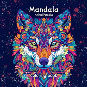 만다라 동물 천국 예술 색칠하기 책 24 페이지 생일 파티를위한 선물 스트레스 해소 시간 낙서 그림 그리기