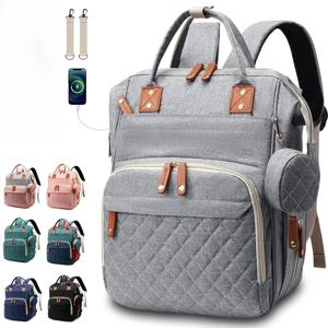 기저귀 가방 백팩 아기 가방, 아기 소녀 소년 기저귀 가방 아빠 엄마용 패드 포함, 여행용 대형 기저귀 가방 젖꼭지 케이스 포함