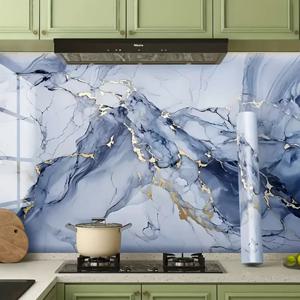대리석 벽 스티커 1롤 방수 방오 오일 방지 PVC 자가 접착 벽지 주방 벽 스티커