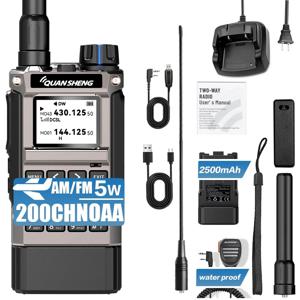 콴셩 UV-K1(8) 50-600MHz 풀밴드 항공밴드 무전기 UHF VHF 햄 라디오 무선 복사 타입-C 충전