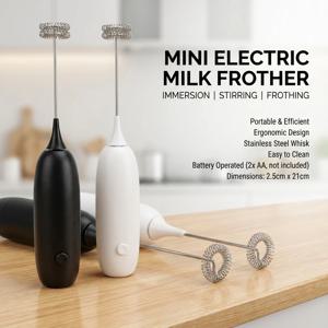 1개 자동 핸드헬드 에그 비터 우유 거품 믹서 배터리 작동 커피 거품기 주방 도구