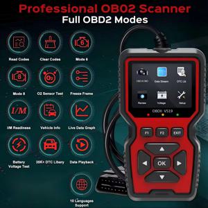 V519 다국어 OBD2 스캐너 자동차 진단 도구 코드 리더 OBD 엔진 결함 코드 OBDII 1996년 이후
