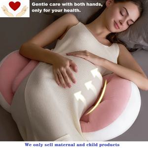 U자형 임산부 베개 - 임산부를 위한 전신 지지, 옆으로 자는 사람들을 위한 편안한 배, 허리, 엉덩이 통증 완화