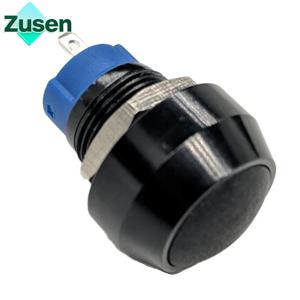 Zusen 12mm On/Off 검정색 알루미나 산화 1NO 래칭 마이크로 스위치 푸시 버튼 스위치 IP65(ZS12B-10Z/J/A)