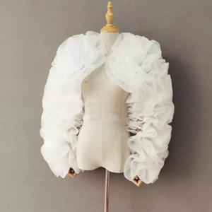 꽃 신부 볼레로 신부 소매 재킷 웨딩 케이프 사진 촬영 목도리 랩 기모노 임신 파티 잠옷 여성 목욕 가운