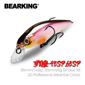 BEARKING Squad Minnow 95mm 14.8g 65mm 6g 텅스텐 웨이트 시스템 SP 낚시 미끼 다양한 색상 크랭크 워블러 크랭크 미끼