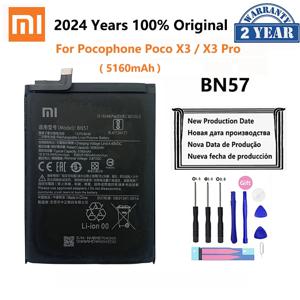 Xiaomi Pocophone X3 Poco X3 Pro 교체 용 배터리 Bateria 용 100% 오리지널 Xiao mi BN57 5160mAh 전화 배터리