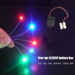 5pcs 깜박이는 Led SMD 0805 깜박임 Led 3V 모델 기차 장난감 건담 조명에 대 한 사전 납땜 마이크로 철도 레이아웃 무료 1 배터리 상자