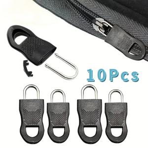 8pcs 교체 지퍼 헤드 도구가 필요없는 이동식 지퍼 풀러 수하물 Schoolbag 끝 맞는 로프 태그 의류 우편 해결사 깨진