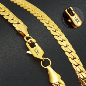 뜨거운 판매 고급 925 스털링 실버 5MM 18K 골드 전체 측면 체인 목걸이 여자 남자 패션 웨딩 약혼 쥬얼리