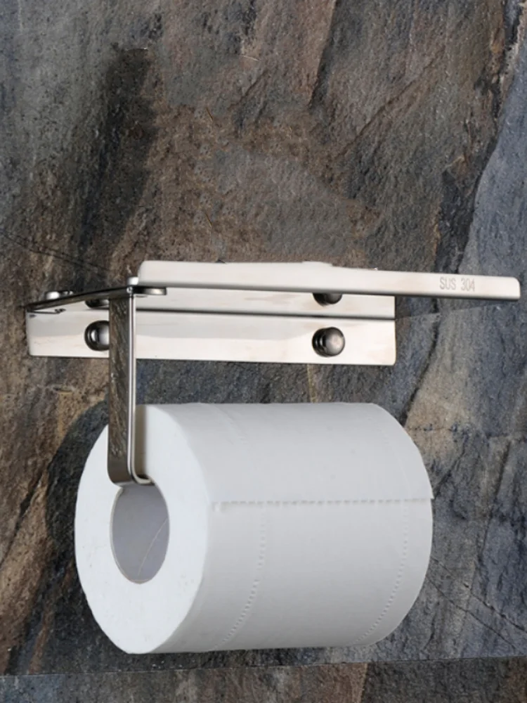 스테인리스 스틸 휴대폰 티슈 홀더, 욕실 호텔용, 무사양 브러시 처리, 무타공, 광택 화장지 케이스