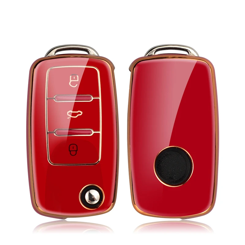 TPU 자동차 키 케이스 커버 폭스 바겐 폴로 Tiguan Passat B5 B6 B7 골프 4 5 6 MK6 Jetta Lavida Skoda Octavia Seat Leon Altea