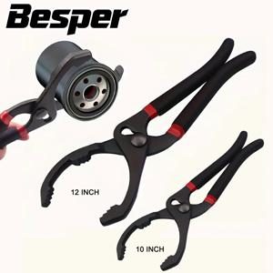 베스퍼 자동차 조절식 오일 필터 플라이어 10/12인치 렌치 엔진 필터 트럭 수리 도구 (쉽게 제거 가능)