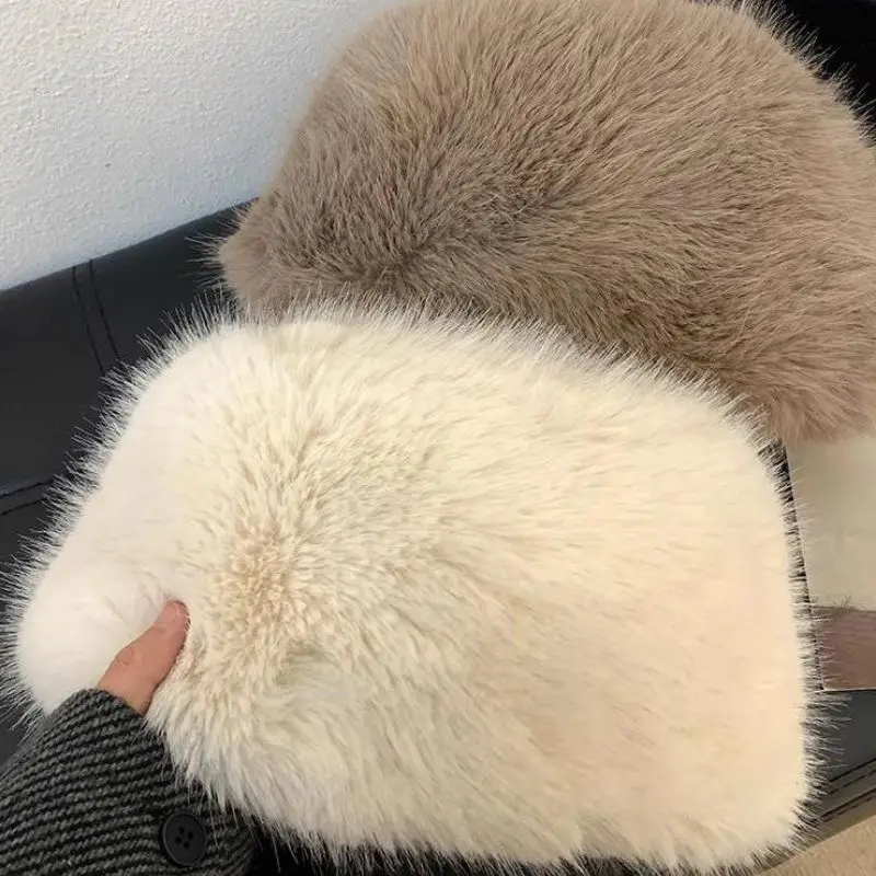 1pc 모자 여성 겨울 인공 모피 러시아어 Ushanka 모자 두꺼운 따뜻한 발라크라바 모자 Earflap Faux Fox Beanies For Ladies Outdoor