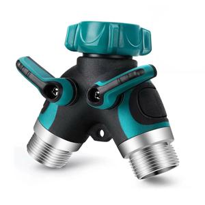 Y 형 아연 합금 호스 분배기 양방향 조인트 1 분할 2 수도꼭지 분배기 정원 액세서리 내부 스레드 물 분배기
