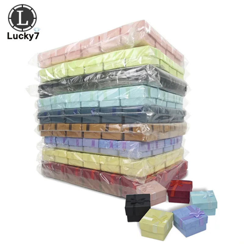 4*4*3cm 120pcs 주최자 보석 디스플레이에 대 한 보석 상자 모듬 된 색상 반지 상자 작은 선물 상자