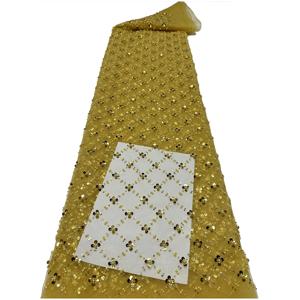 아프리칸 레이스 원단 2025 고품질 프랑스 네트 자수 고급 비즈 레이스 5야드 웨딩 이브닝 파티용