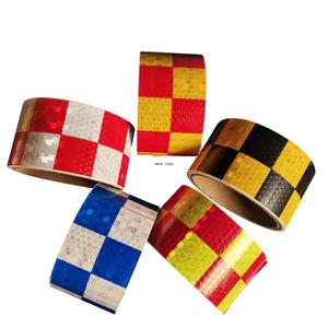 5cm * 3m 그리드 반사 자동차 스티커 방수 접착제 높은 가시성 주의 경고 안전 테이프 트럭 용 반사판 스트립