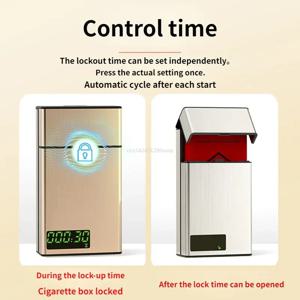 휴대용 스마트 담배 박스, 보조 금연 연기 제어 인공물, 알루미늄 합금 박스, 타이밍 잠금 박스