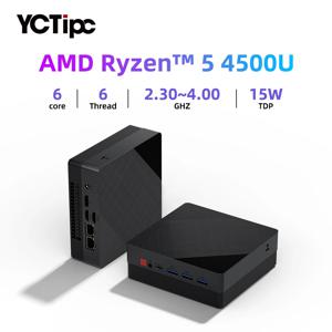 YCTipc AMD Ryzen5 4500U 새로운 미니 PC AMD GPU Windows 11 DDR4 8GB 256GB 16G 512GB SSD Wifi6 BT5.2 HD PC 게이머 컴퓨터
