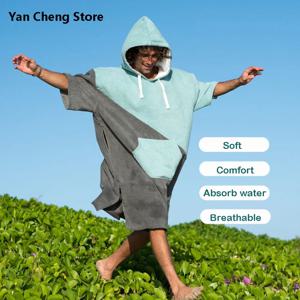 후드 목욕 가운 수영 다이빙 두꺼운 변경 가운 판초 따뜻한 유지 마이크로 화이버 타월 방풍 겨울 서핑 빠른 건조 코트